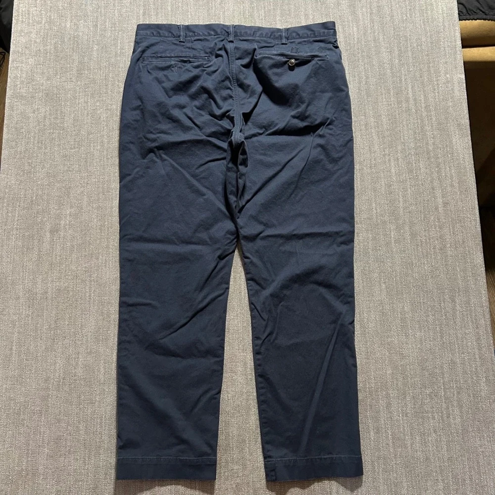 Polo Ralph Lauren Chino Pants Mens 36x30 Navy Blue Stretch Straight Fit Trousers